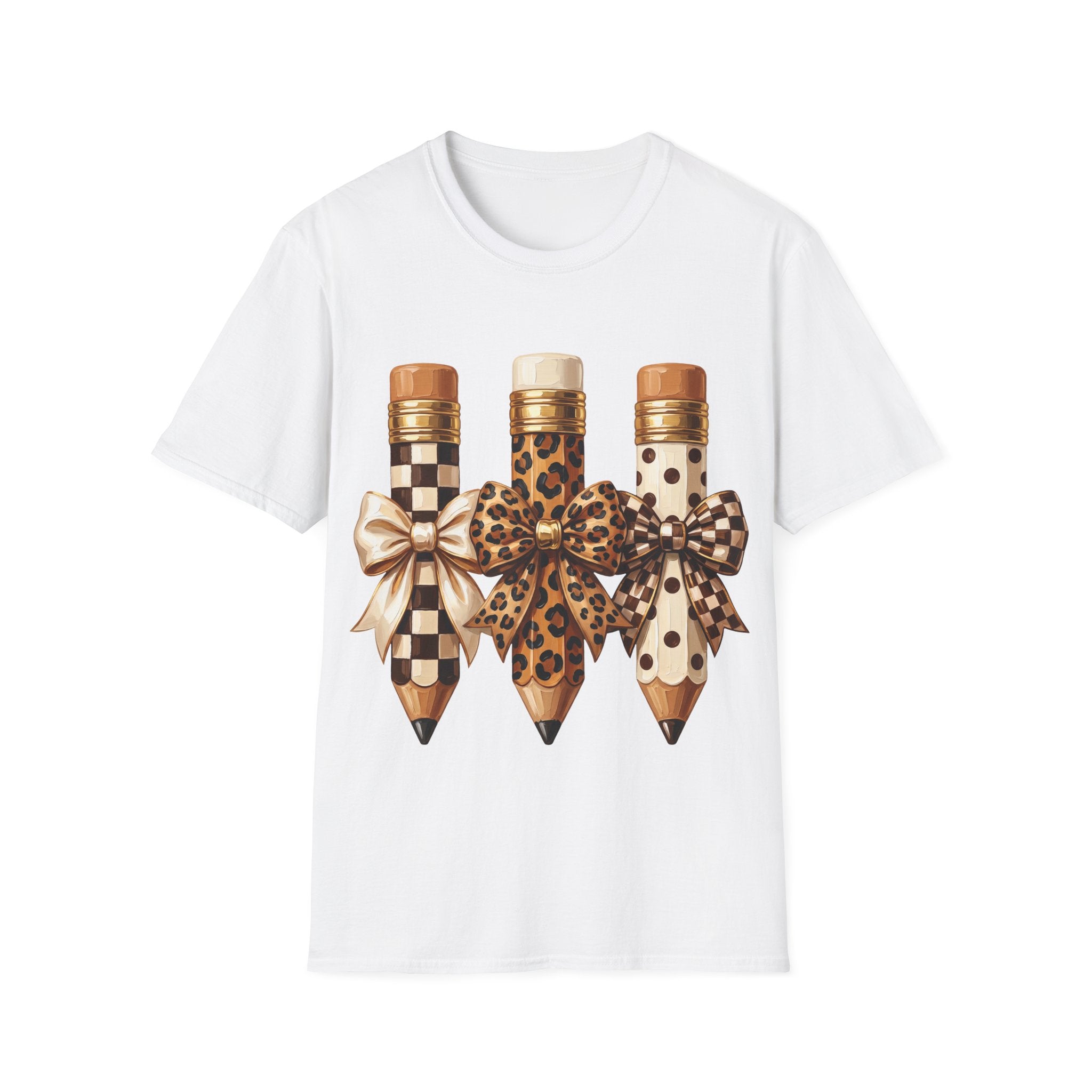 Leopard & Checker Pencil Graphic T-Shirt