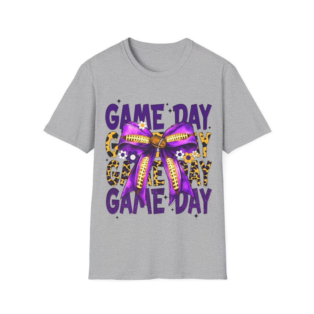 Game Day Leopard Purple Bow T-Shirt