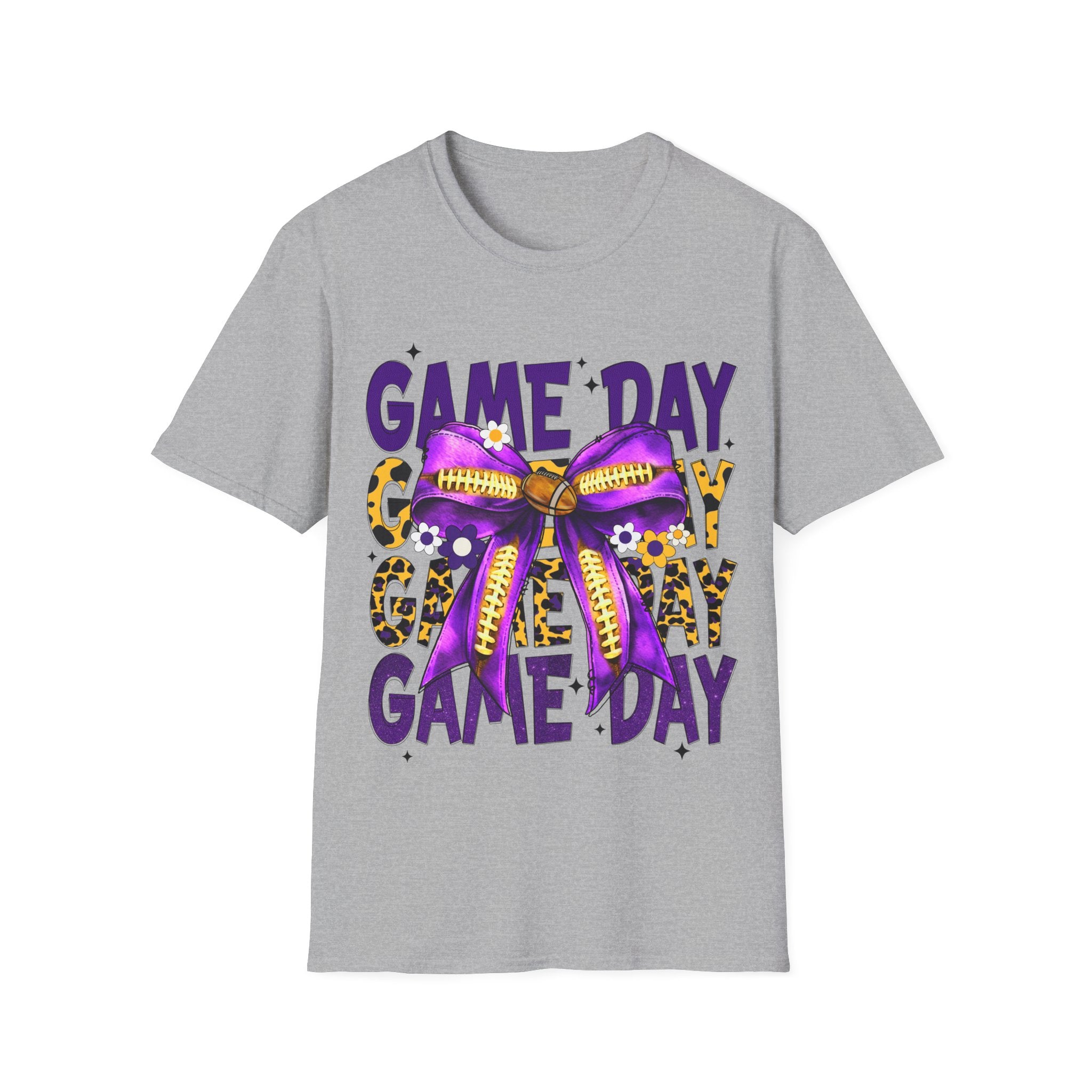 Game Day Leopard Purple Bow T-Shirt