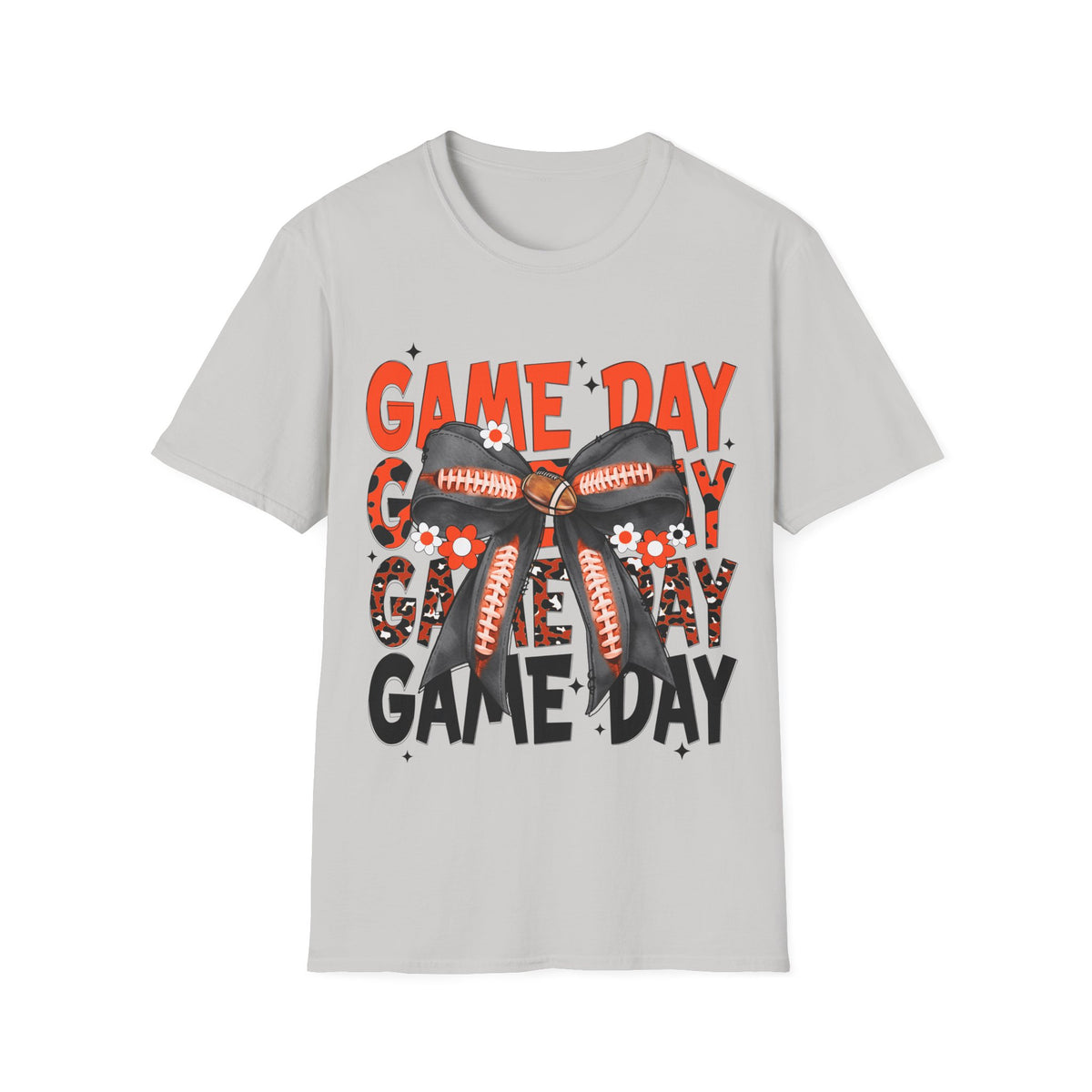 Game Day Orange Football Bow T-Shirt