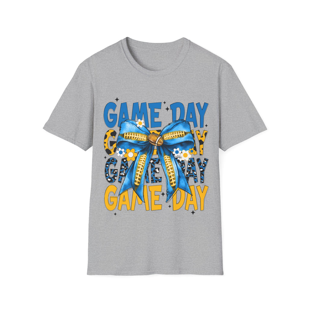 Game Day T-Shirt — Blue & Yellow Bow