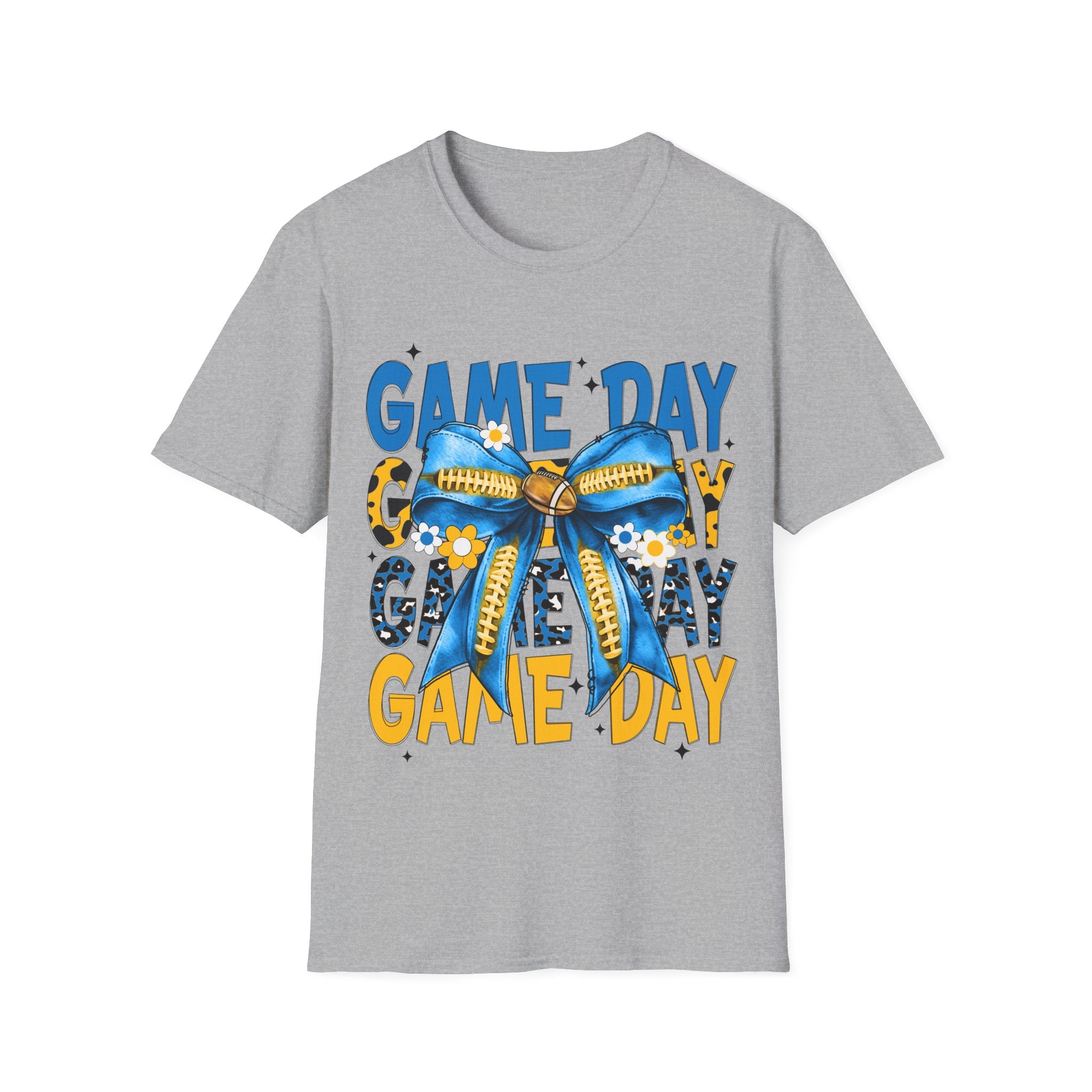 Game Day T-Shirt — Blue & Yellow Bow