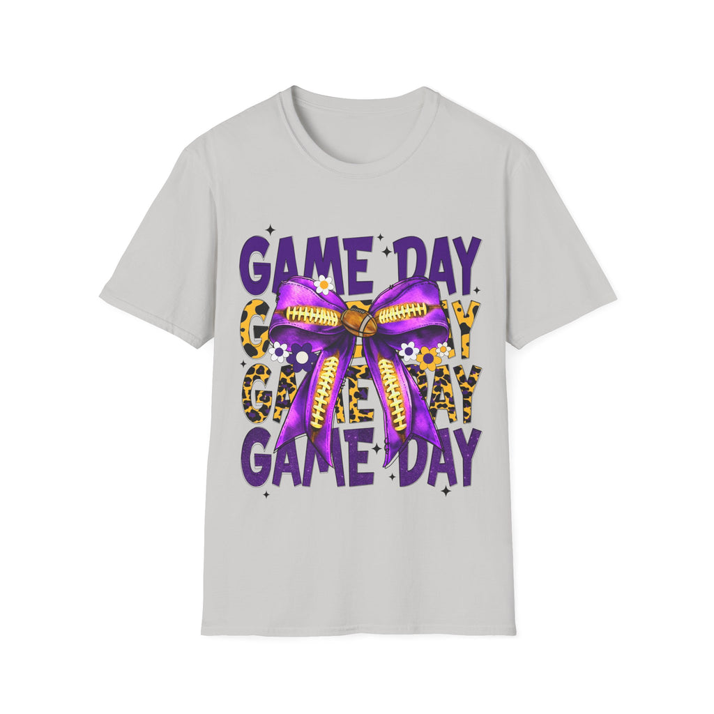 Game Day Leopard Purple Bow T-Shirt