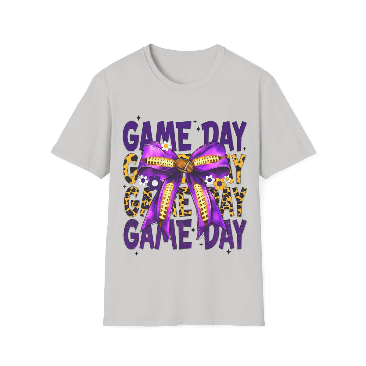 Game Day Leopard Purple Bow T-Shirt