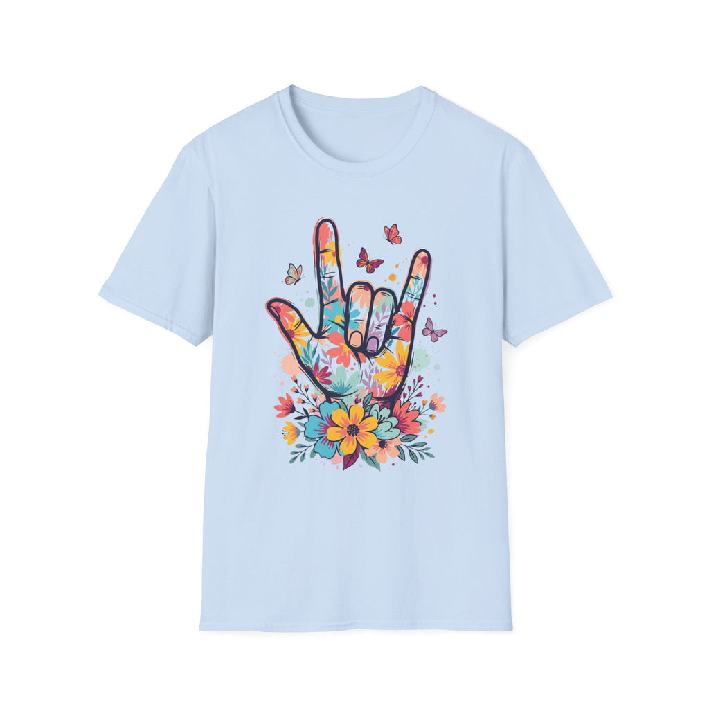 ASL I Love You Tee with Butterflies T-Shirt