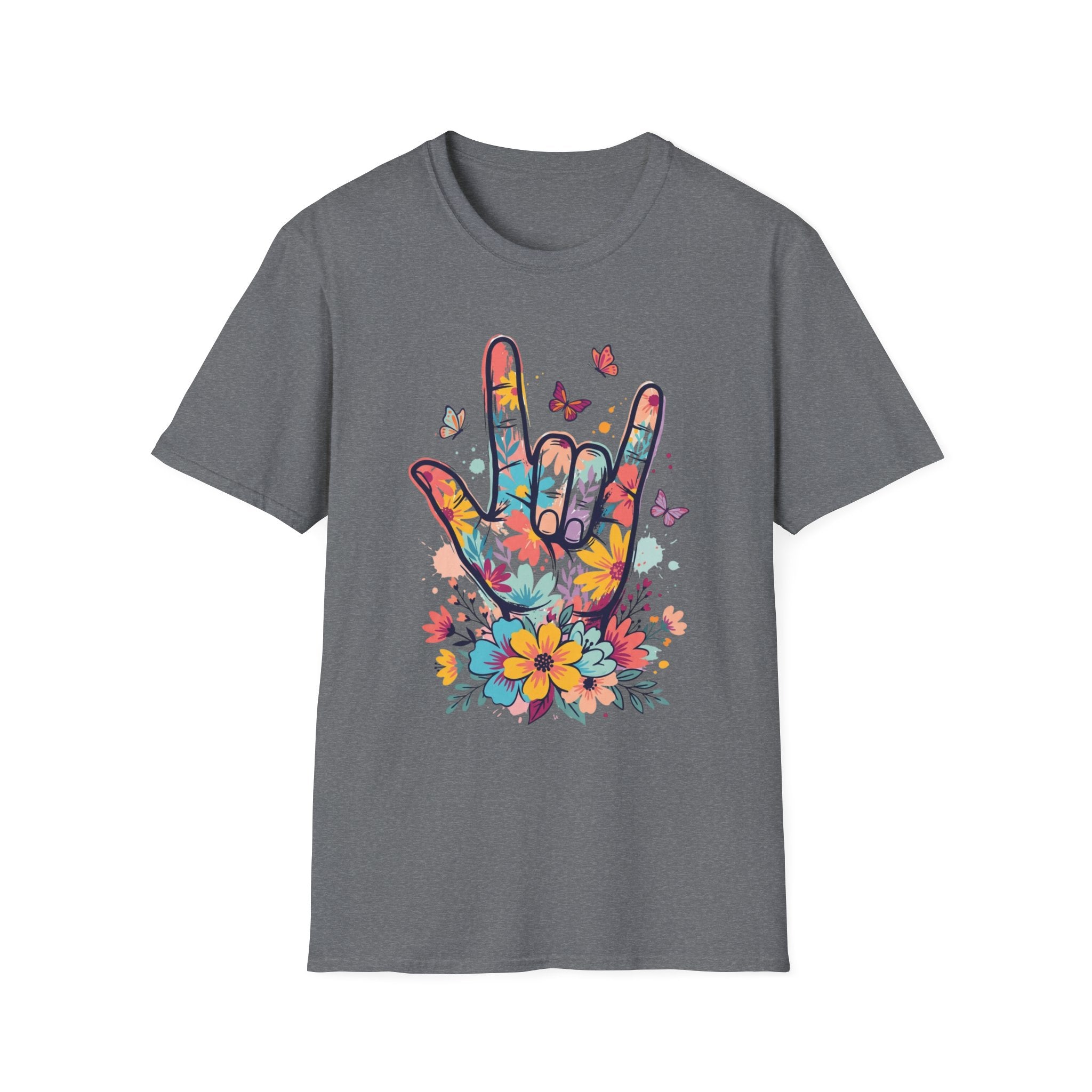 ASL I Love You Tee with Butterflies T-Shirt