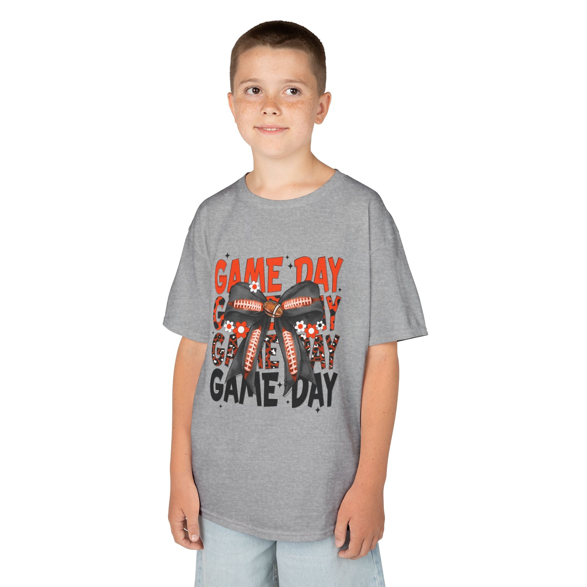Kids "Game Day" Football Bow T-Shirt