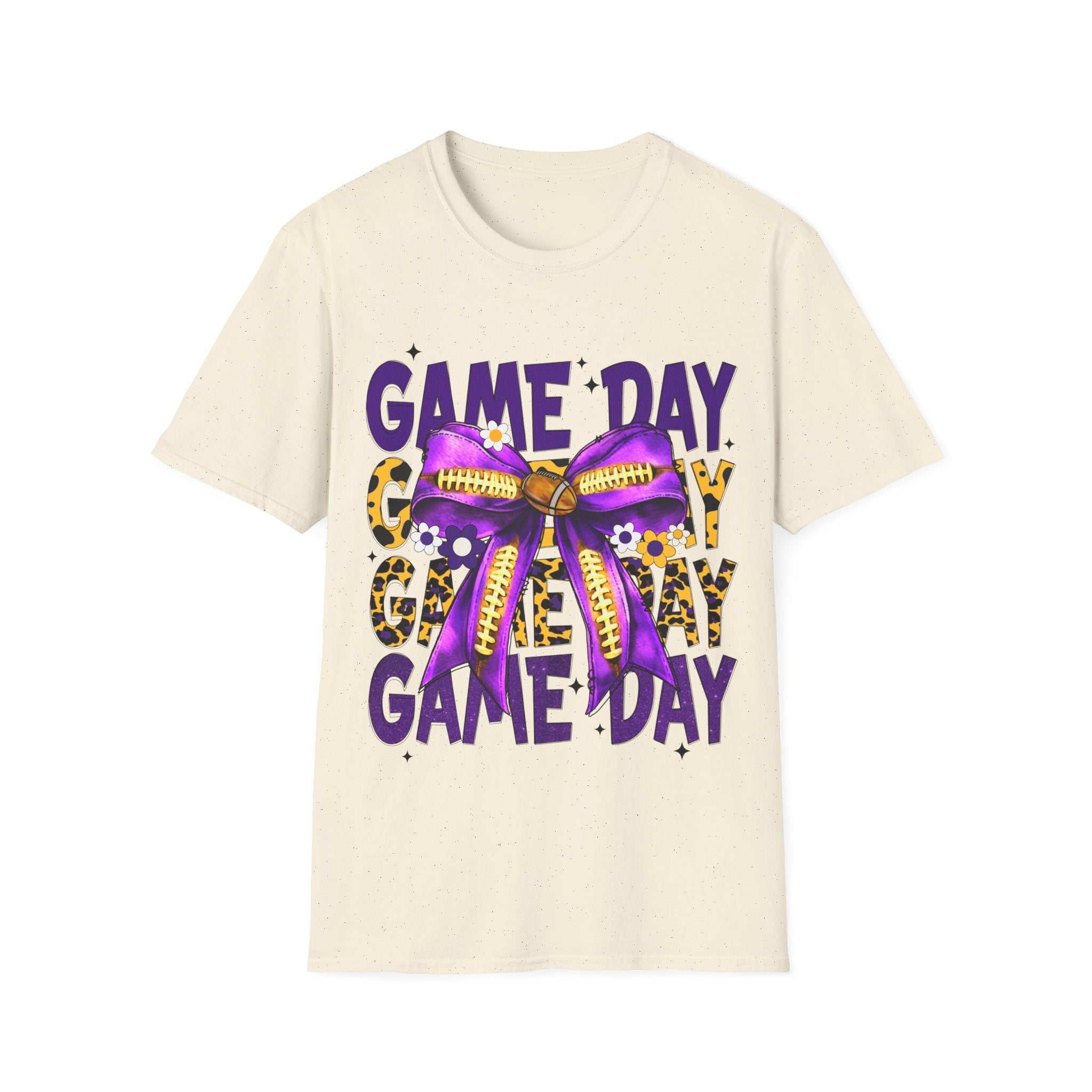 Game Day Leopard Purple Bow T-Shirt