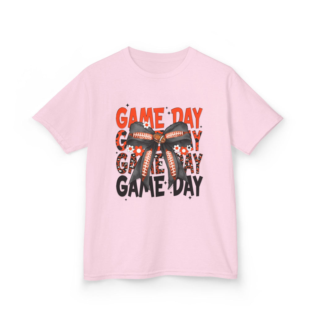Kids "Game Day" Football Bow T-Shirt