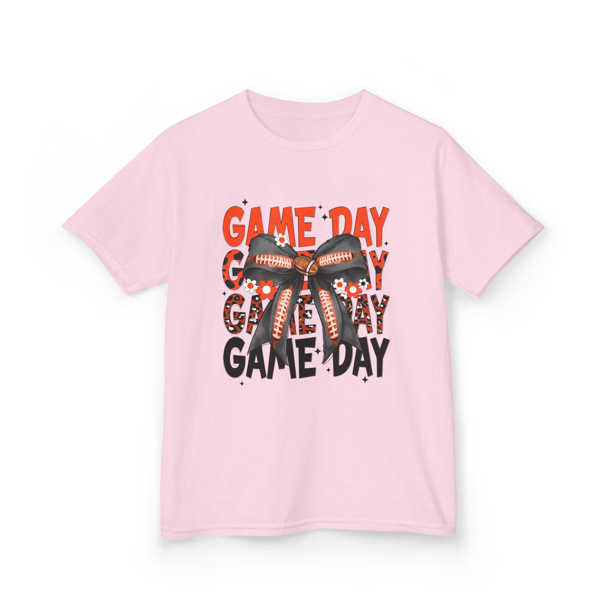 Kids "Game Day" Football Bow T-Shirt